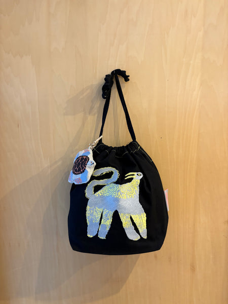 ミロコマチコ 刺繍巾着 ネコ
